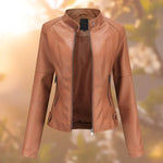 Marlene Slim-Fit Faux Leather Biker Jacket