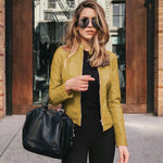 Sophie Slim-Fit Faux Leather Biker Jacket