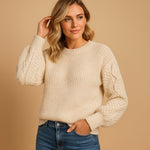 Elisabeth Soft-Knit Cable Sleeve Sweater