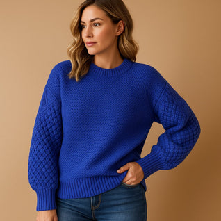 Elisabeth Soft-Knit Cable Sleeve Sweater