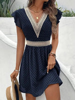 Elisabeth Lace Trim V-Neck Summer Dress