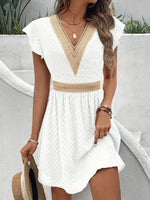 Elisabeth Lace Trim V-Neck Summer Dress