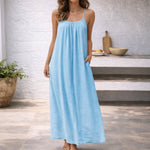 Lena Spaghetti-Strap Pocket Maxi Dress