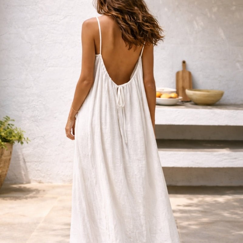 Lena Spaghetti-Strap Pocket Maxi Dress