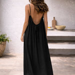 Lena Spaghetti-Strap Pocket Maxi Dress