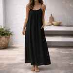 Lena Spaghetti-Strap Pocket Maxi Dress