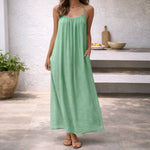 Lena Spaghetti-Strap Pocket Maxi Dress