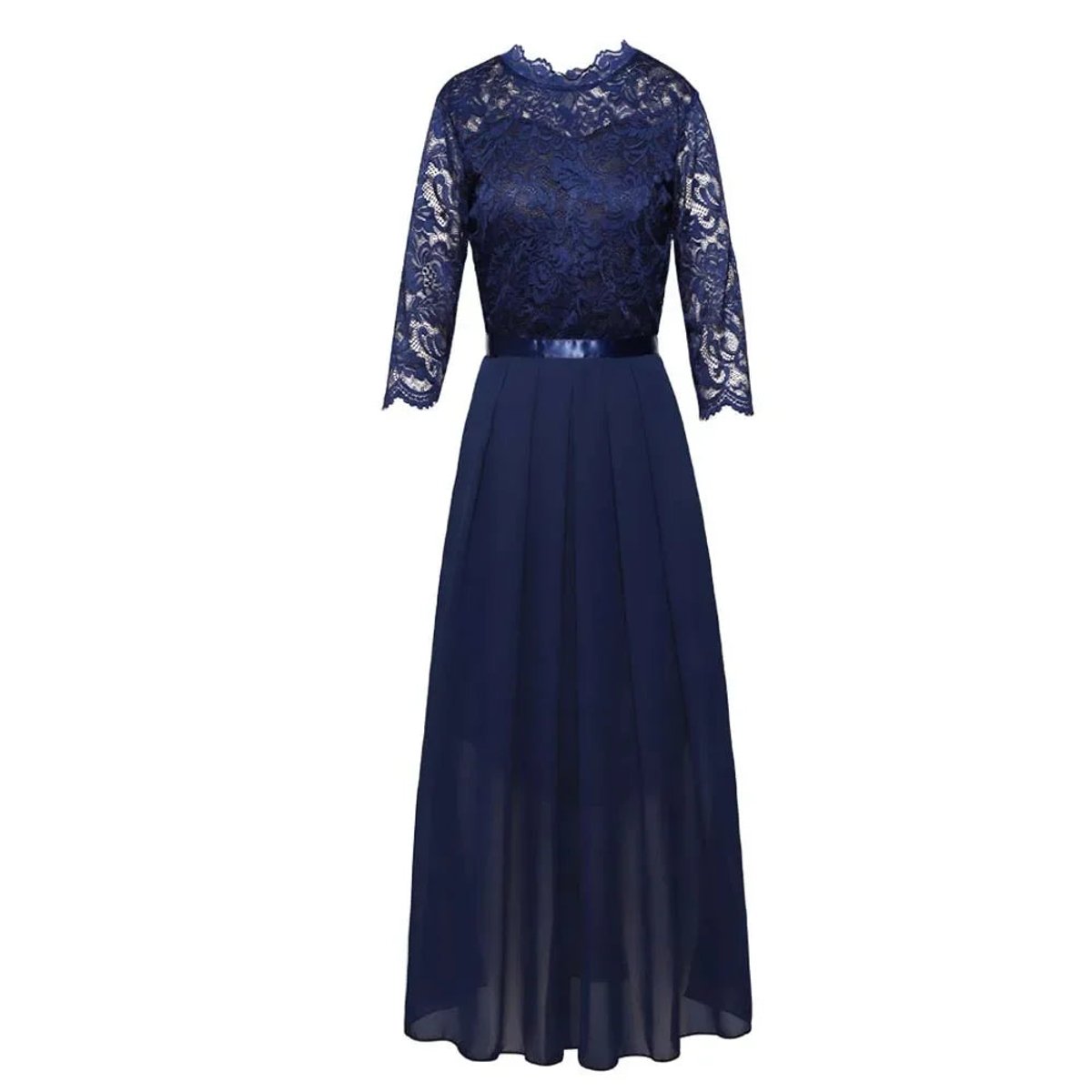 Katharina Lace Chiffon Maxi Evening Dress