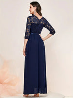 Katharina Lace Chiffon Maxi Evening Dress