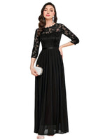 Katharina Lace Chiffon Maxi Evening Dress