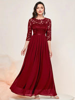 Katharina Lace Chiffon Maxi Evening Dress