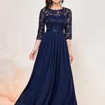 Katharina Lace Chiffon Maxi Evening Dress