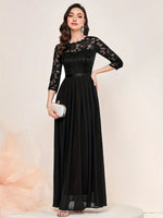 Katharina Lace Chiffon Maxi Evening Dress