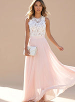 Nora Lace Chiffon Maxi Evening Dress