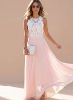 Nora Lace Chiffon Maxi Evening Dress