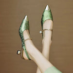 Amelie Jacquard Kitten Heel Slingback Pumps