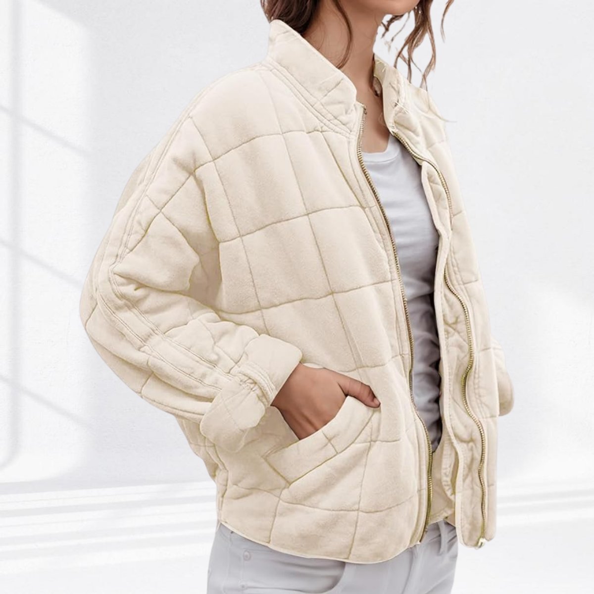 Nora Lightweight Quilted Zip Jacket