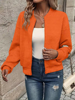 Annika Textured Zip-Up Bomber Jacket