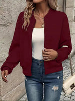 Annika Textured Zip-Up Bomber Jacket
