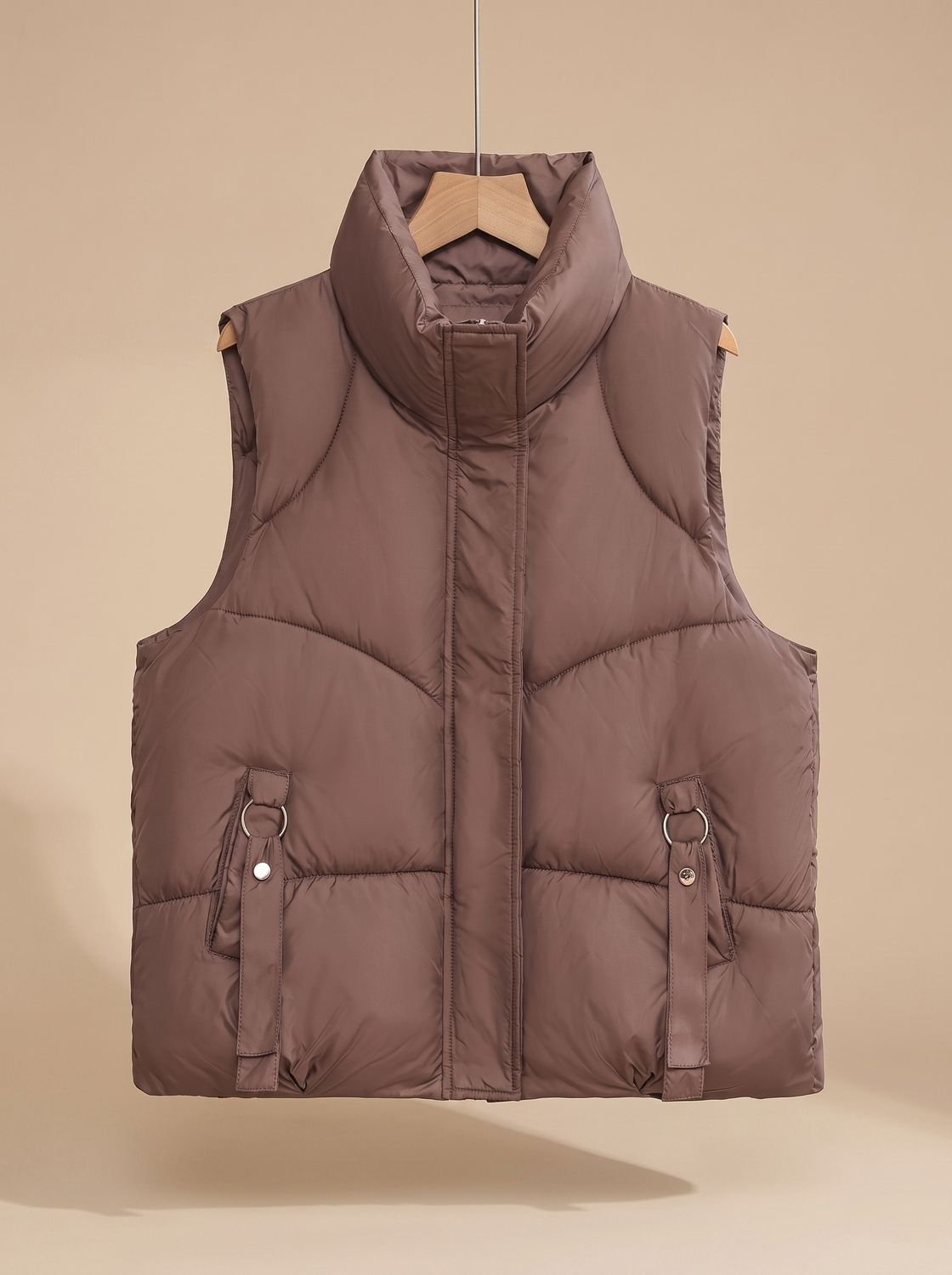 Nora Buckle-Strap Quilted Vest