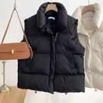 Annika Boxy Shawl-Collar Puffer Vest