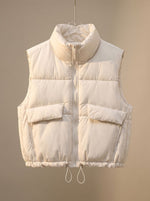 Sophie Quilted Stand-Collar Drawstring Vest