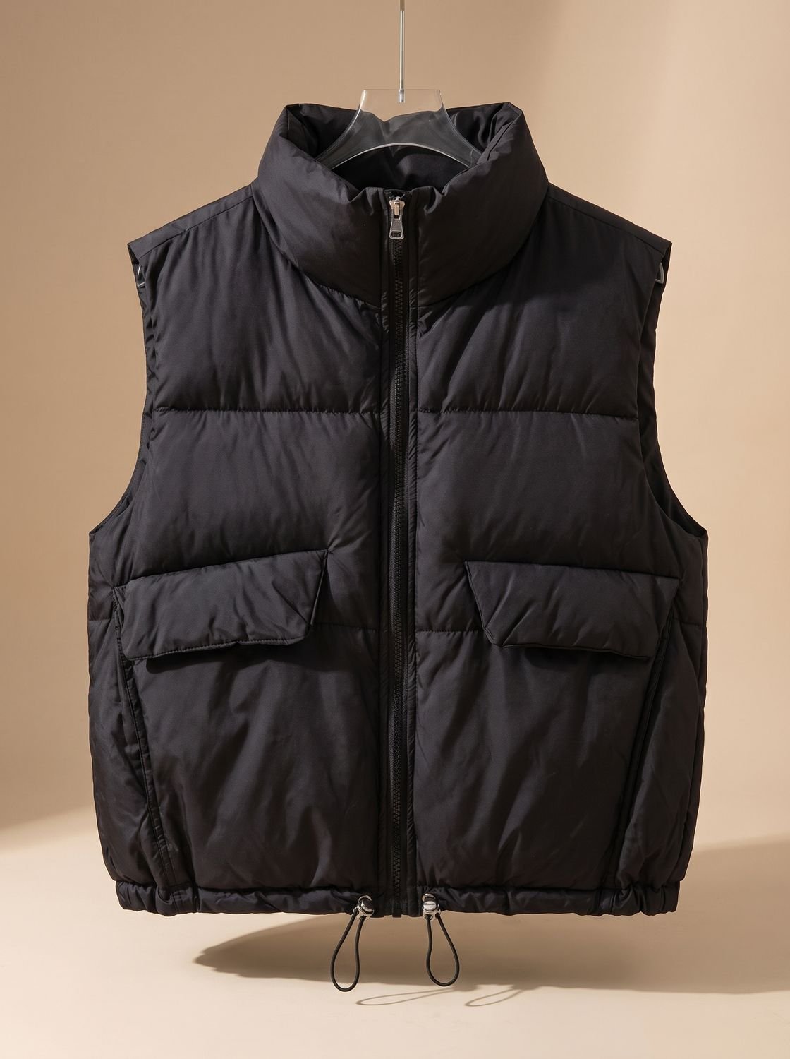 Sophie Quilted Stand-Collar Drawstring Vest