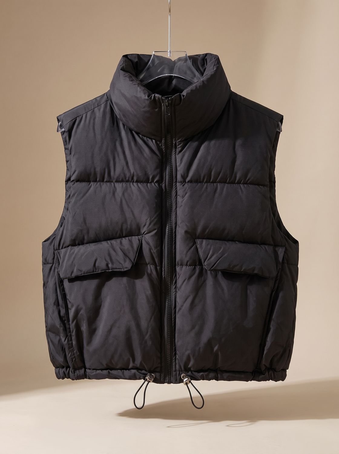 Sophie Quilted Stand-Collar Drawstring Vest