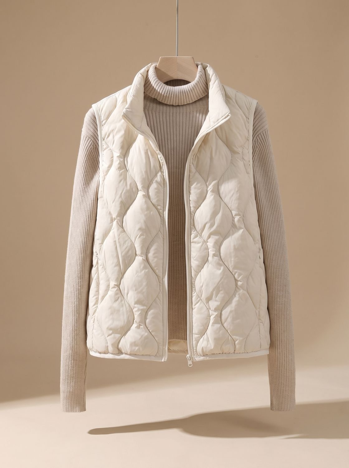 Marlene Quilted Stand-Collar Pocket Vest