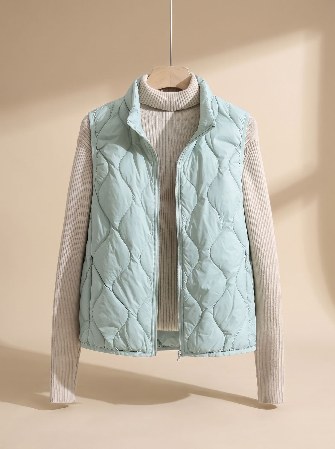 Marlene Quilted Stand-Collar Pocket Vest