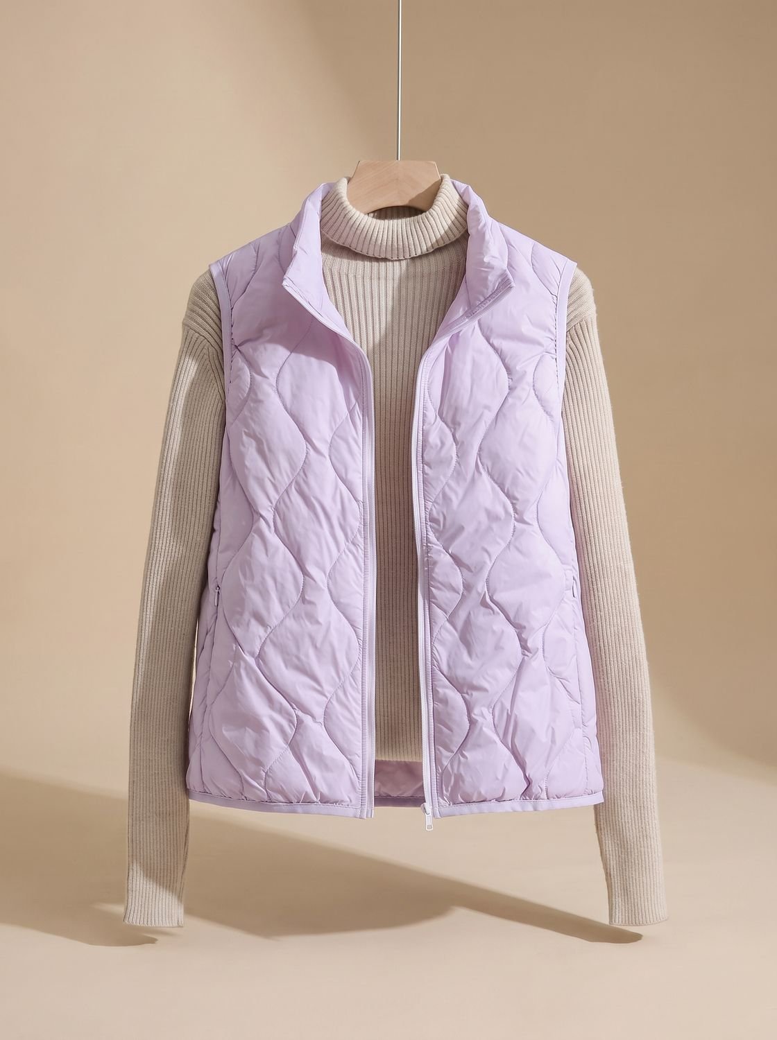 Marlene Quilted Stand-Collar Pocket Vest