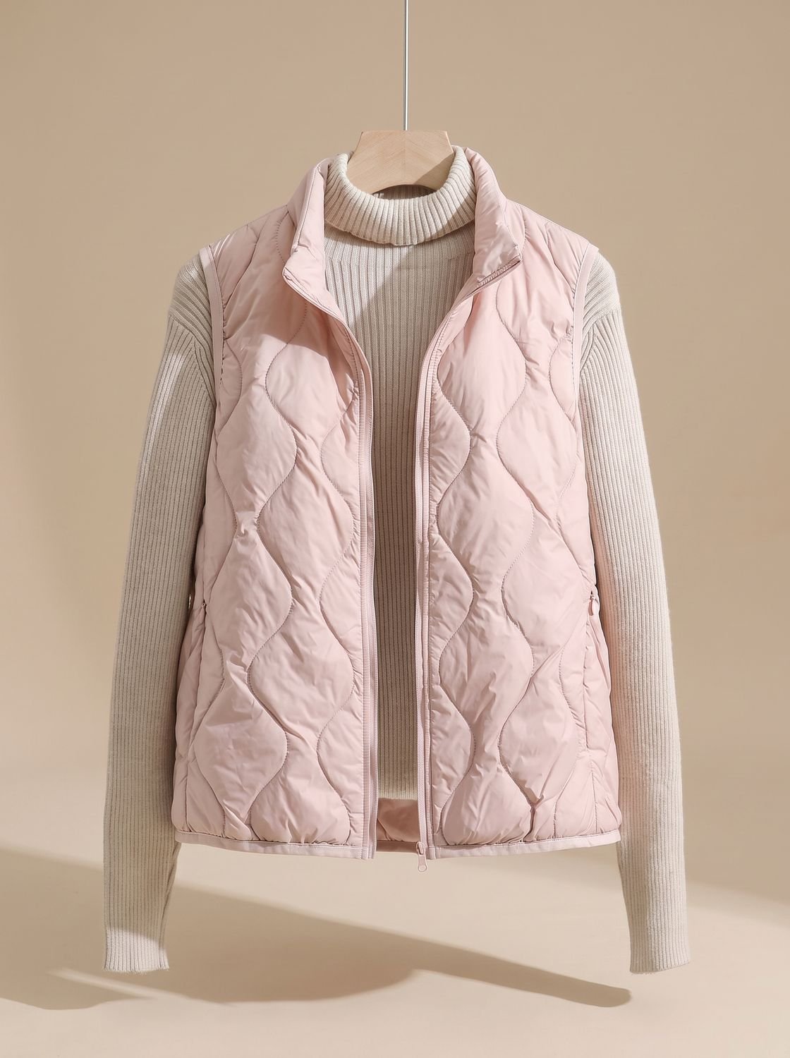 Marlene Quilted Stand-Collar Pocket Vest