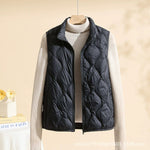 Leonie Quilted Vest with Stand Collar Plus Size