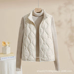 Leonie Quilted Vest with Stand Collar Plus Size
