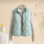 Leonie Quilted Vest with Stand Collar Plus Size