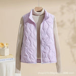Leonie Quilted Vest with Stand Collar Plus Size