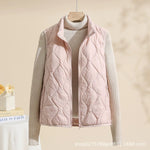 Leonie Quilted Vest with Stand Collar Plus Size