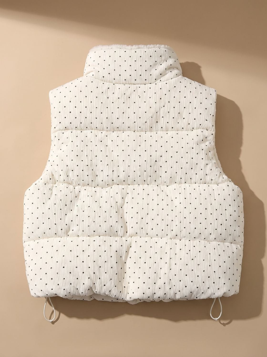 Marie Teddy-Lined Quilted Vest with Stand Collar
