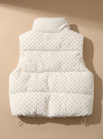 Marie Teddy-Lined Quilted Vest with Stand Collar