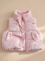 Marie Teddy-Lined Quilted Vest with Stand Collar