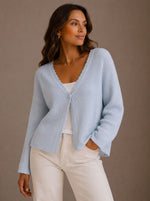 Elisabeth Wave-Trim Knit Cardigan