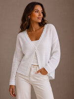 Elisabeth Wave-Trim Knit Cardigan