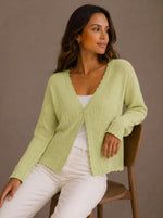 Elisabeth Wave-Trim Knit Cardigan