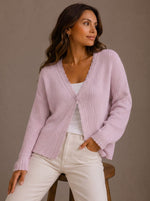 Elisabeth Wave-Trim Knit Cardigan