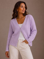 Elisabeth Wave-Trim Knit Cardigan