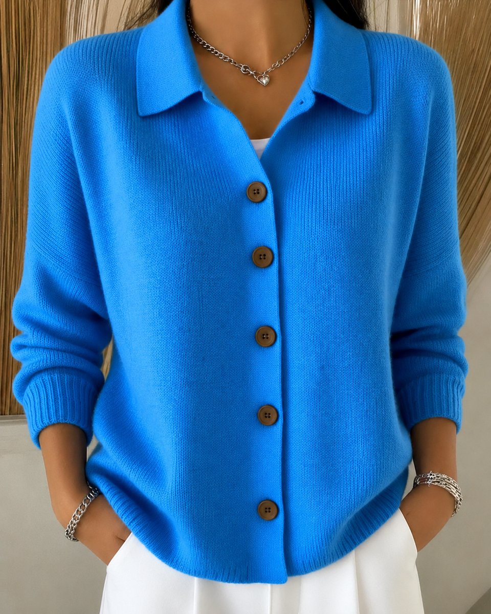 Nora Shirt-Collar Knit Cardigan