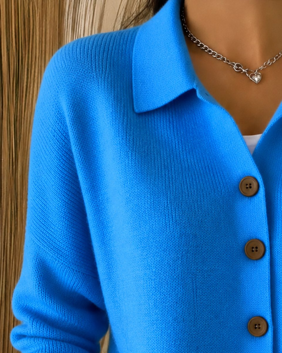 Nora Shirt-Collar Knit Cardigan