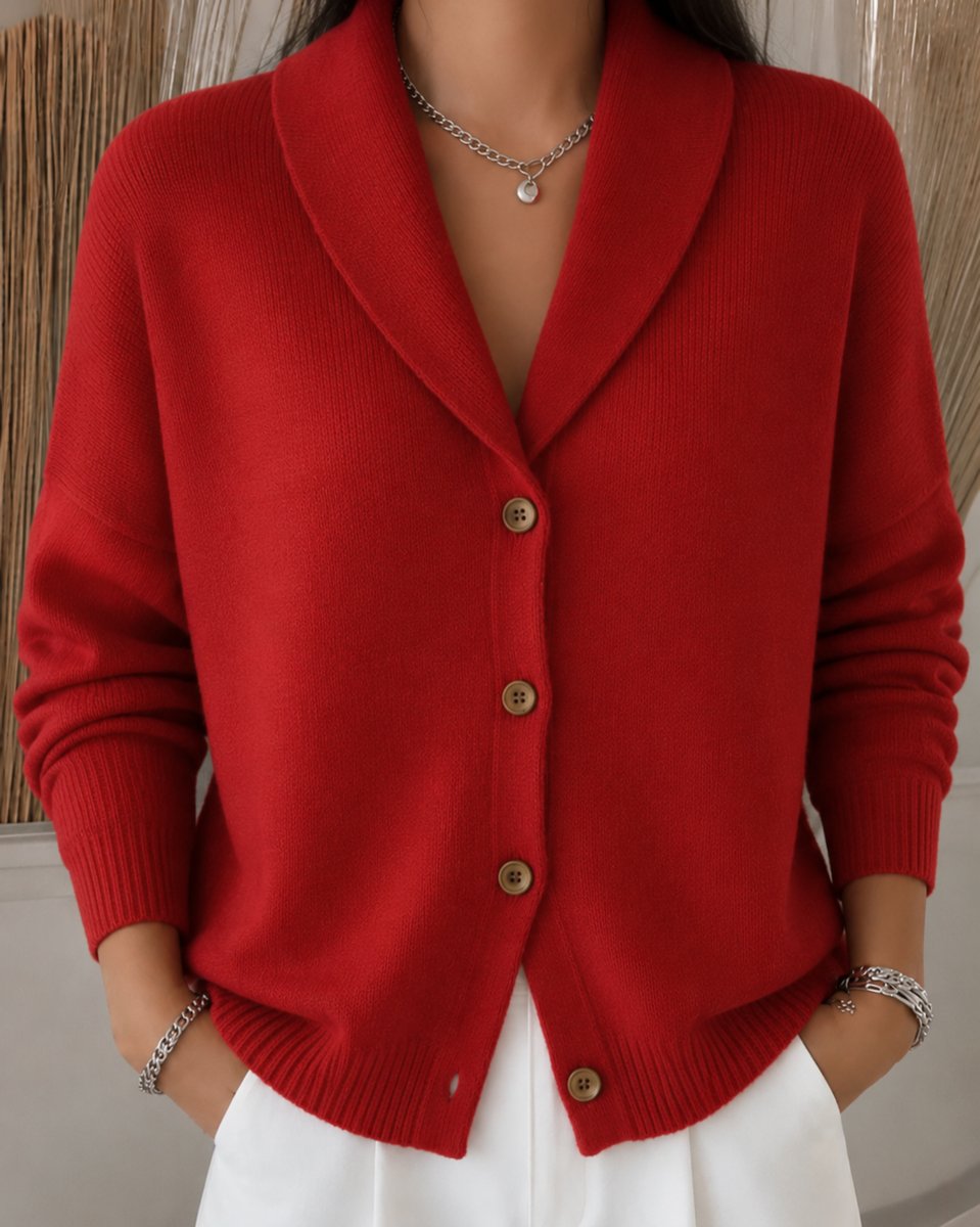 Nora Shirt-Collar Knit Cardigan