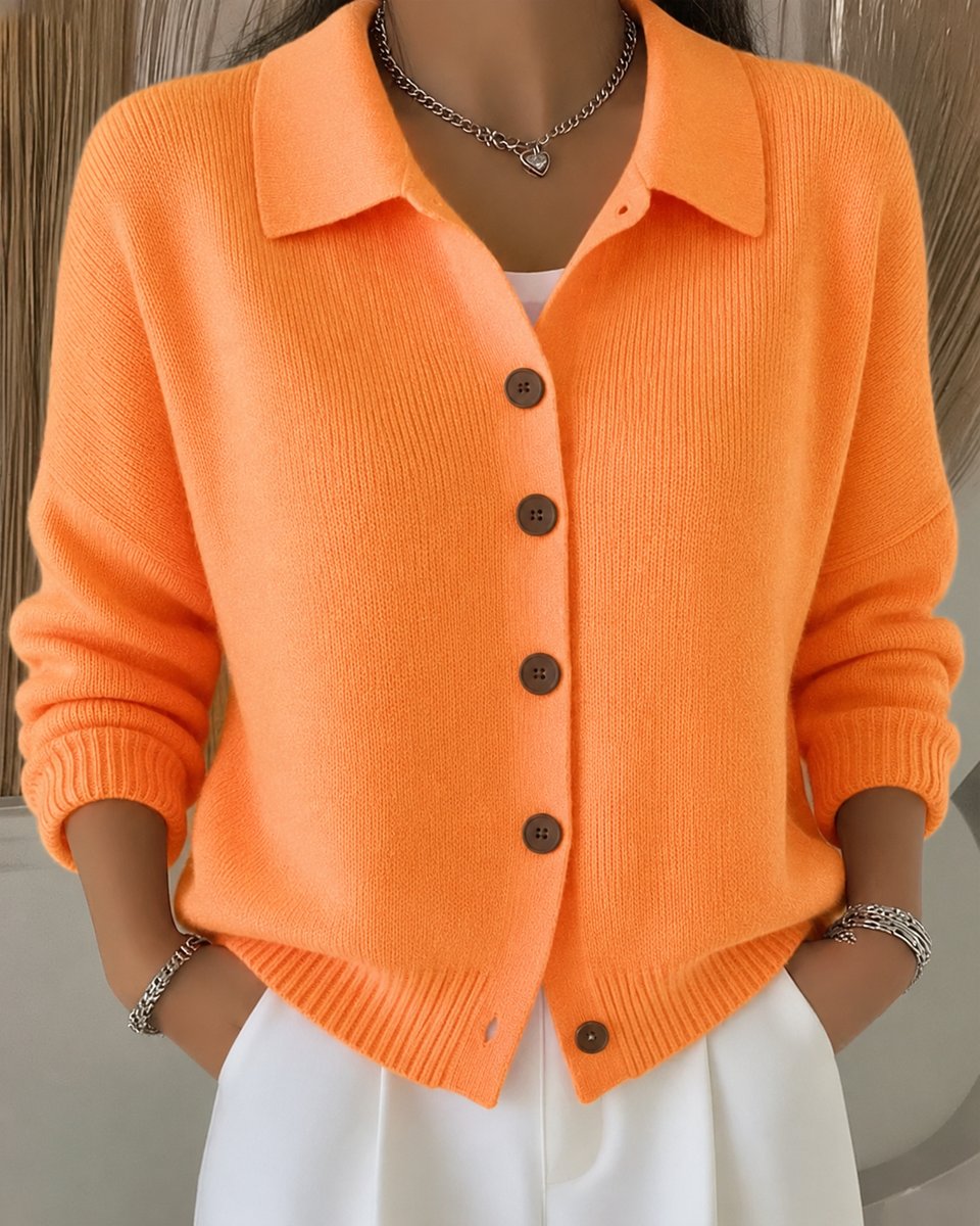 Nora Shirt-Collar Knit Cardigan