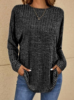 Mia Oversized Waffle Knit Crewneck Sweater